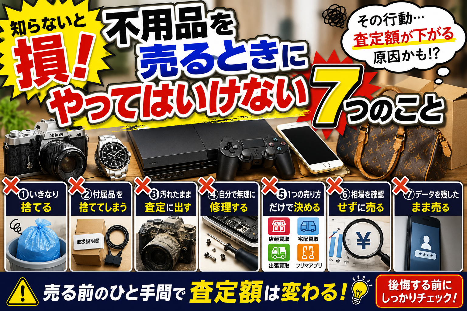 知らないと損!不用品を売るときにやってはいけない7つのこと