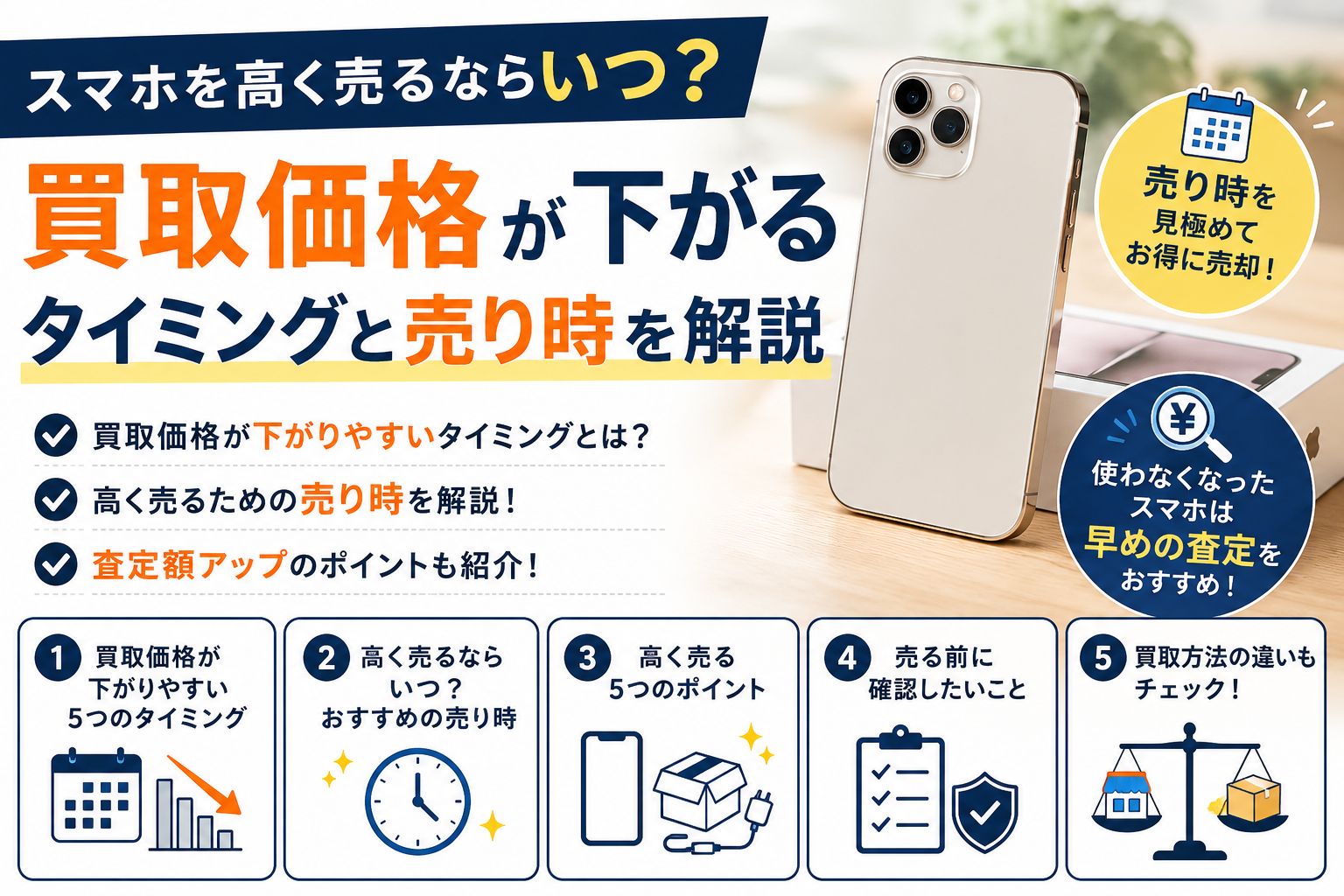 スマホを高く売るならいつ?買取価格が下がるタイミングと売り時を解説