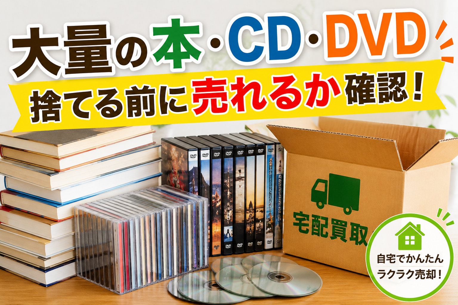 大量の本・CD・DVDはどう処分する?捨てる前に試したい売り方と宅配買取